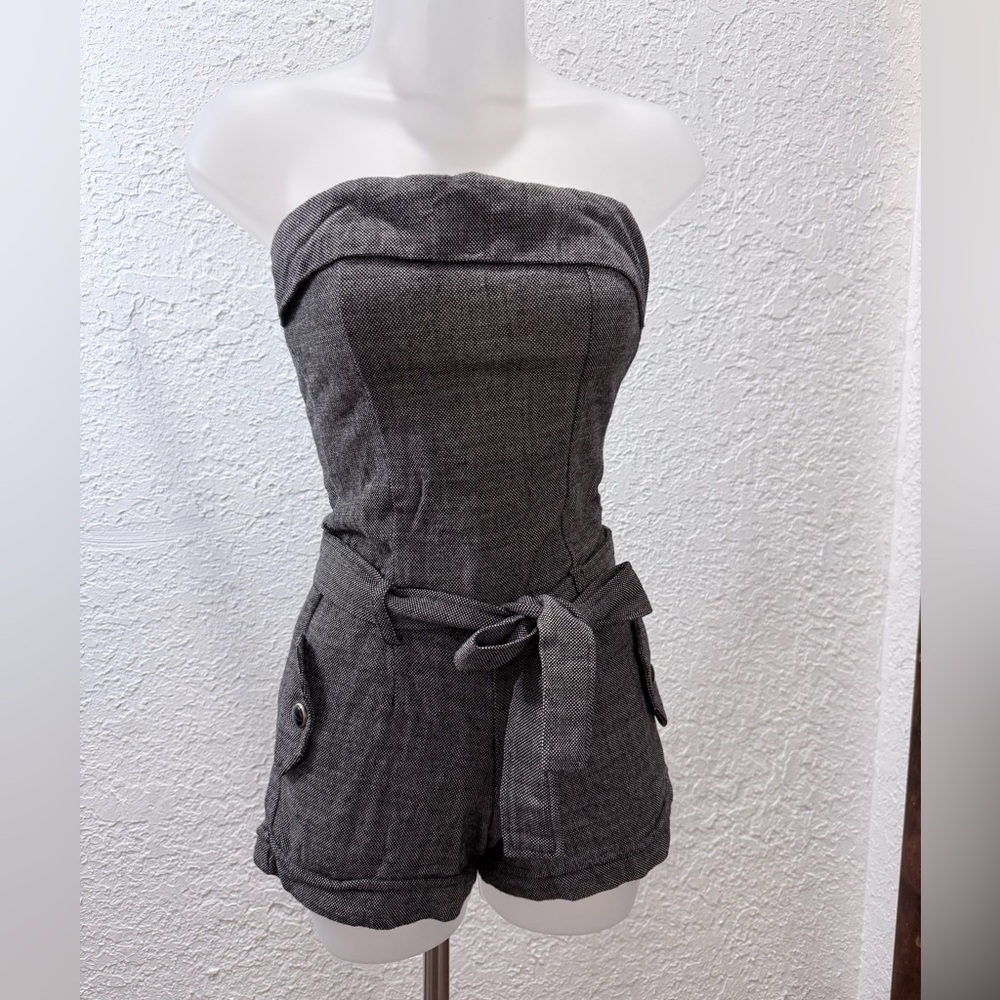 Soft Charcoal Strapless Romper - Picture 3 of 7